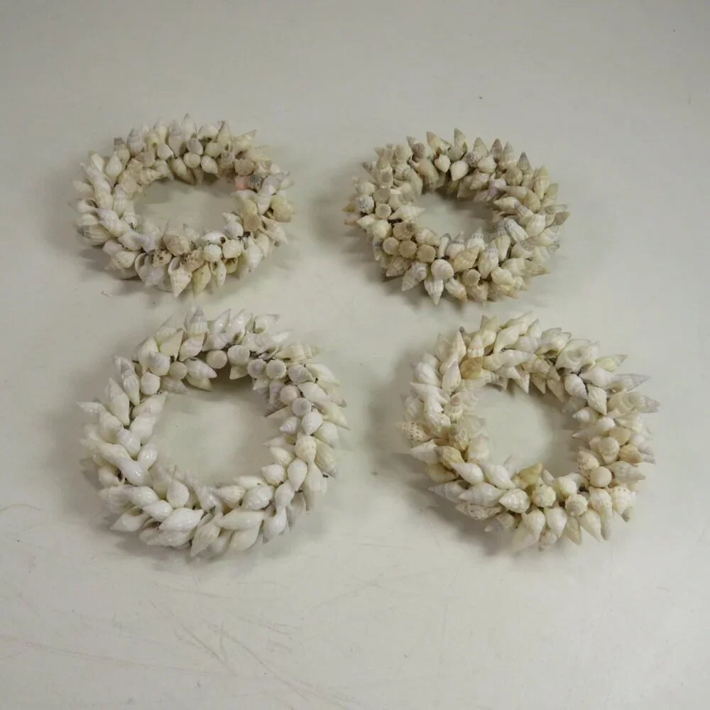 Tiny Real Sea Shell (4) Napkin Rings mini conch 2 1/2